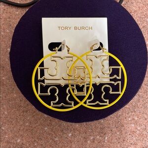 Tory Burch Yellow and Gold Earrings